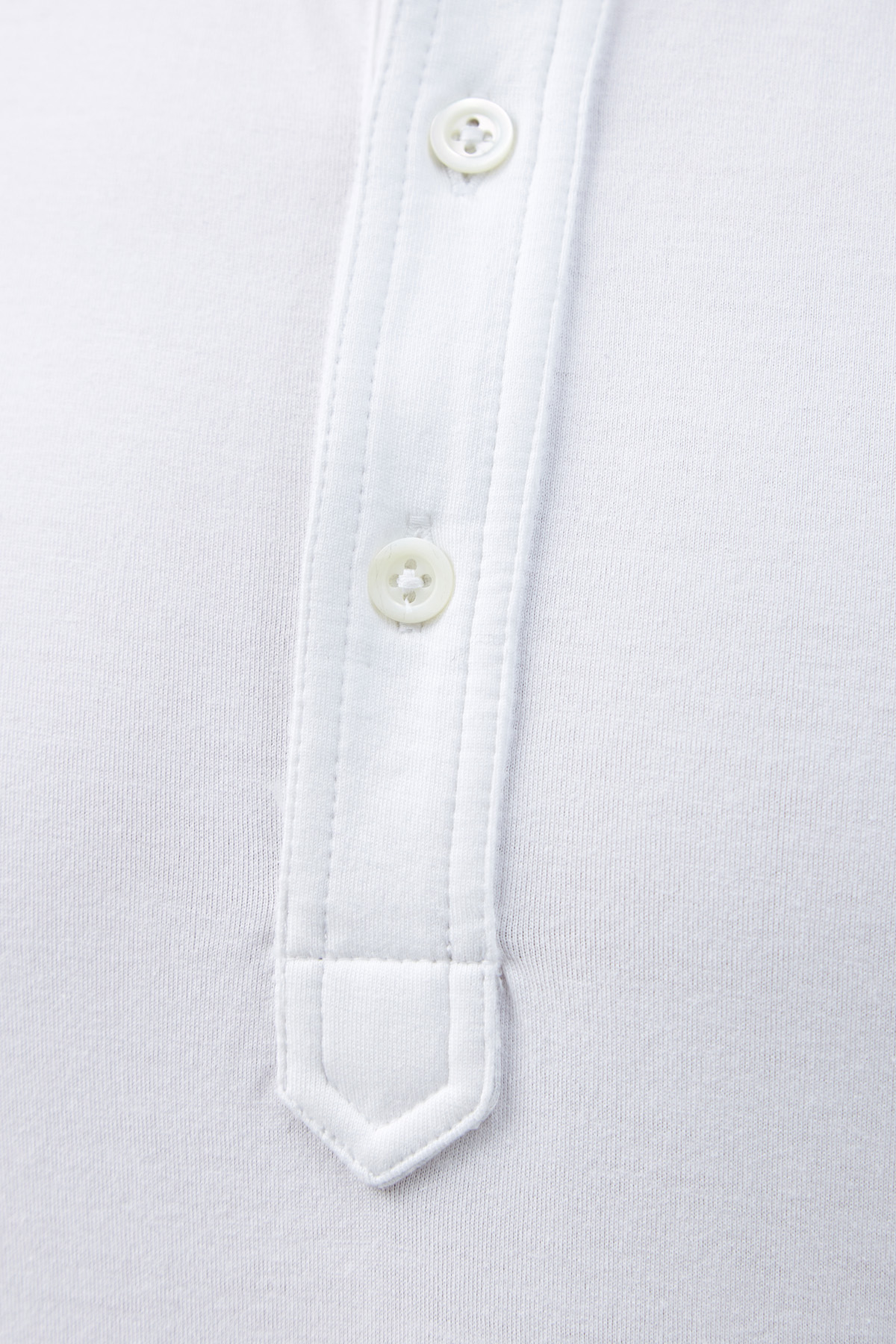 Белая футболка из хлопка с воротом хенли BRUNELLO CUCINELLI, цвет белый, размер 54;56;48 - фото 5